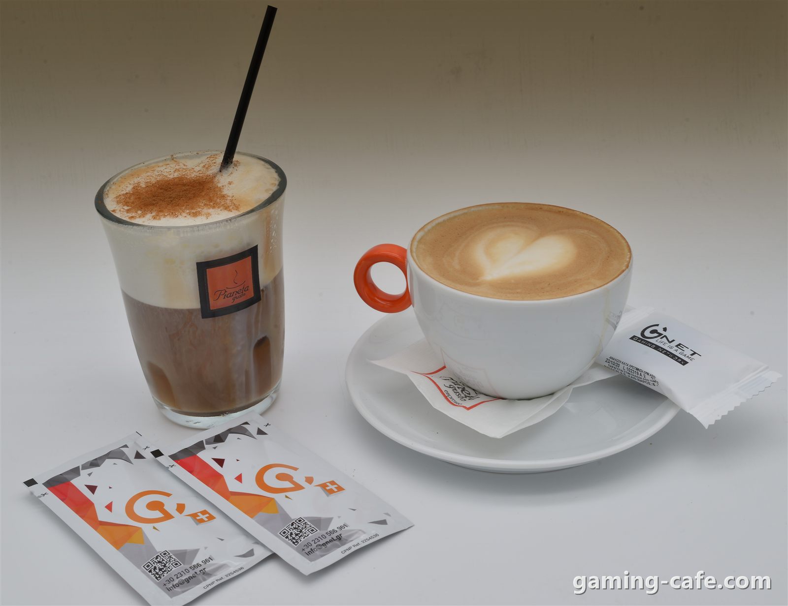 Coffee served at a gaming cafe